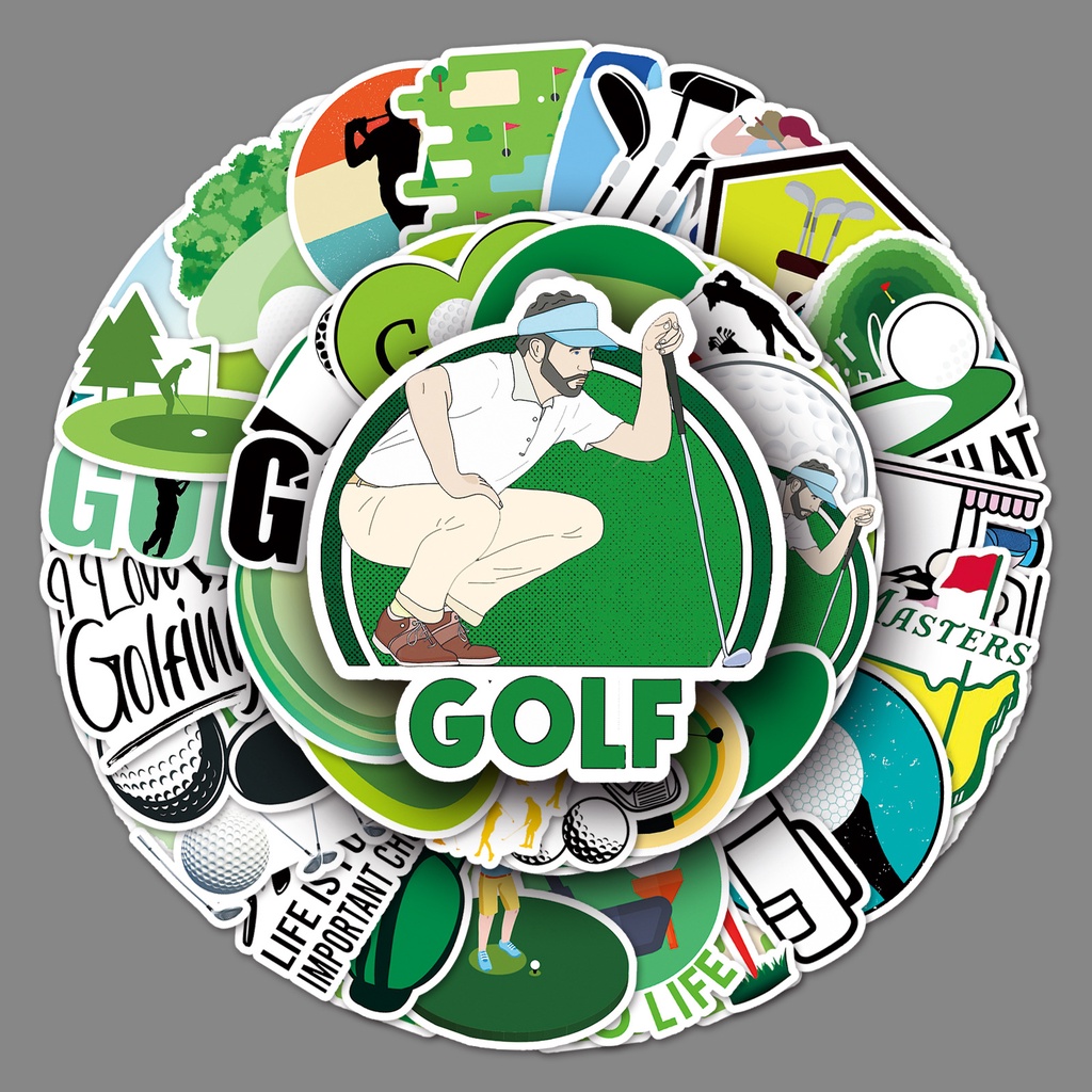 50 Sheets Golf Graffiti Stickers Cartoon Waterproof Luggage Stickers ...