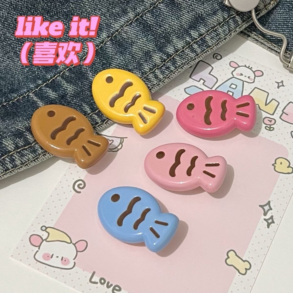 Cute Candy Color Thick Fish Roast Barrettes Sweet Girly Small Fish Bang ...