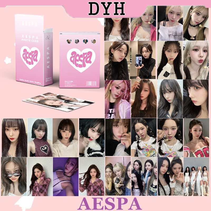 50pcs/box Aespa Laser Card Photocard Karina NingNing Winter Giselle ...