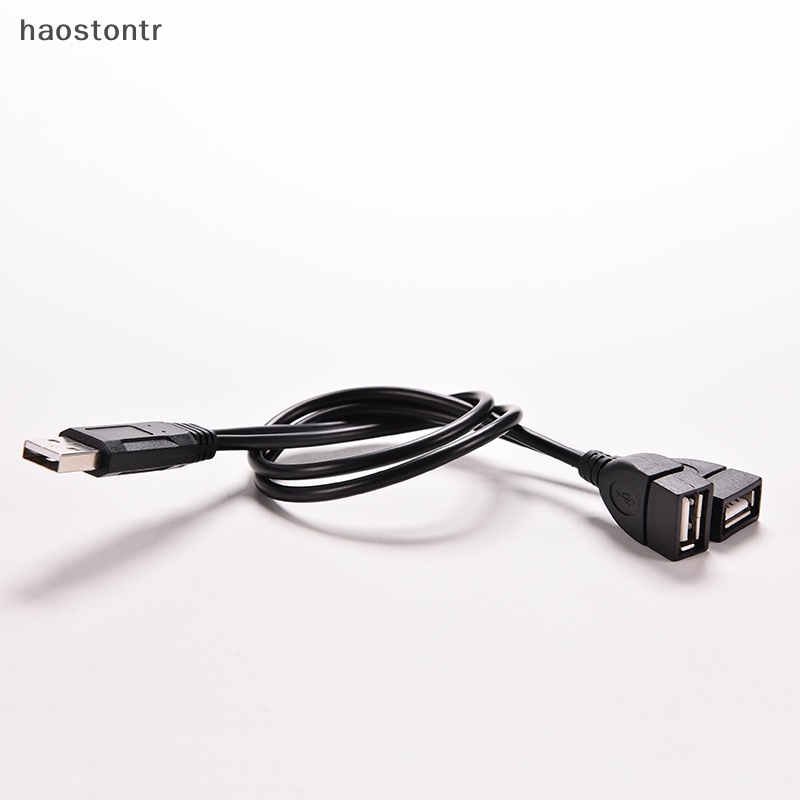 haostontr USB 2.0 A Male To 2 Dual USB Female Jack Y Splitter Hub Power