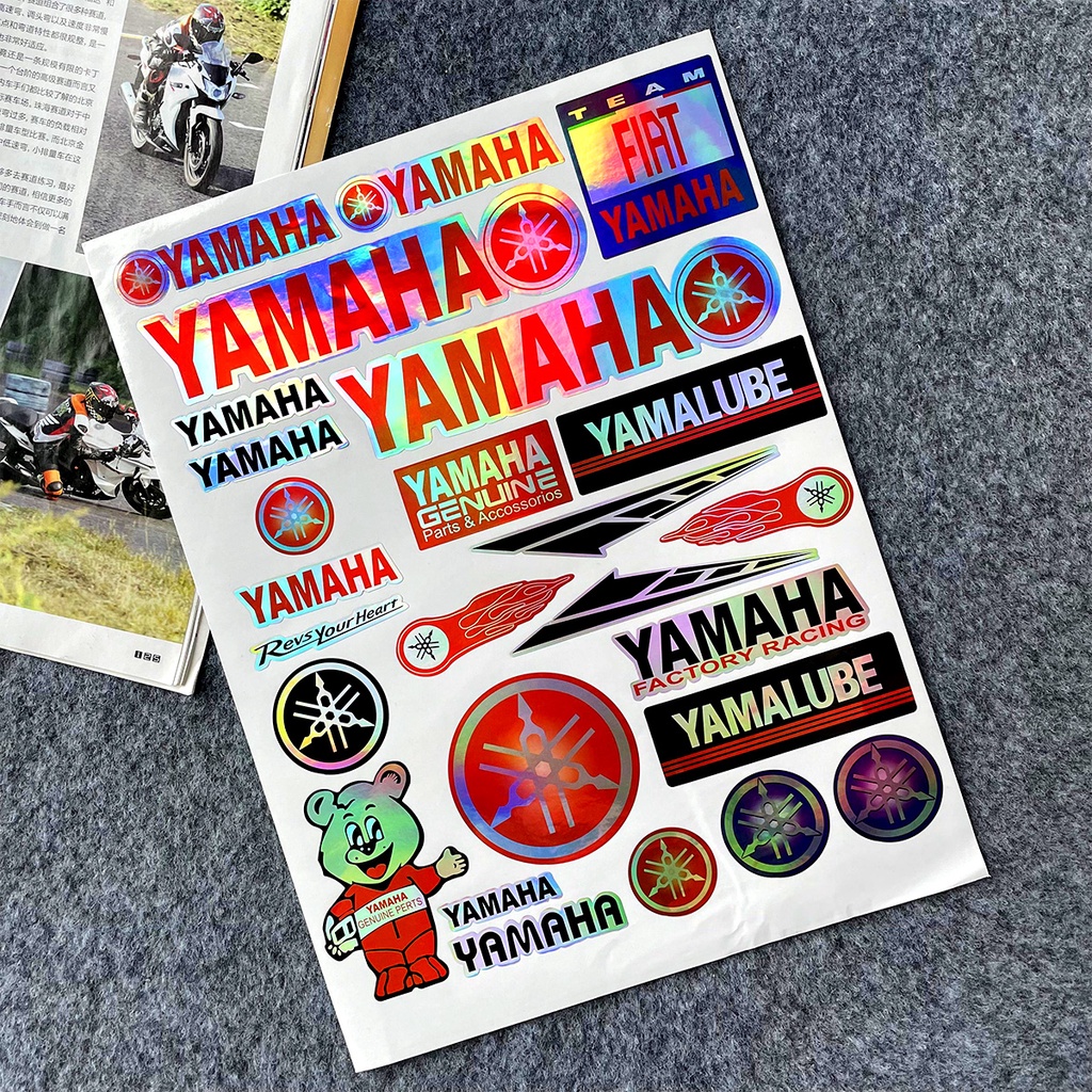Yamaha Motorycyle Stickers Laser Colorful Motorcross Body Helmet Fuel ...