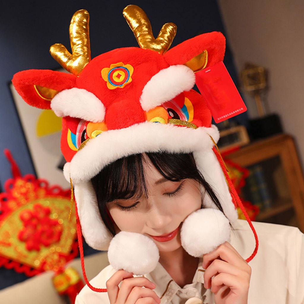 salzburgstore.tw Chinese Dragon Hat 2024 Cartoon Dragon Headgear Fluffy ...