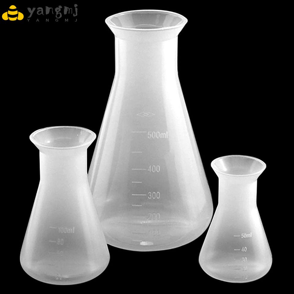 YANGMJ Plastic Erlenmeyer Flask, 50/100/500ml Education Learning Tool