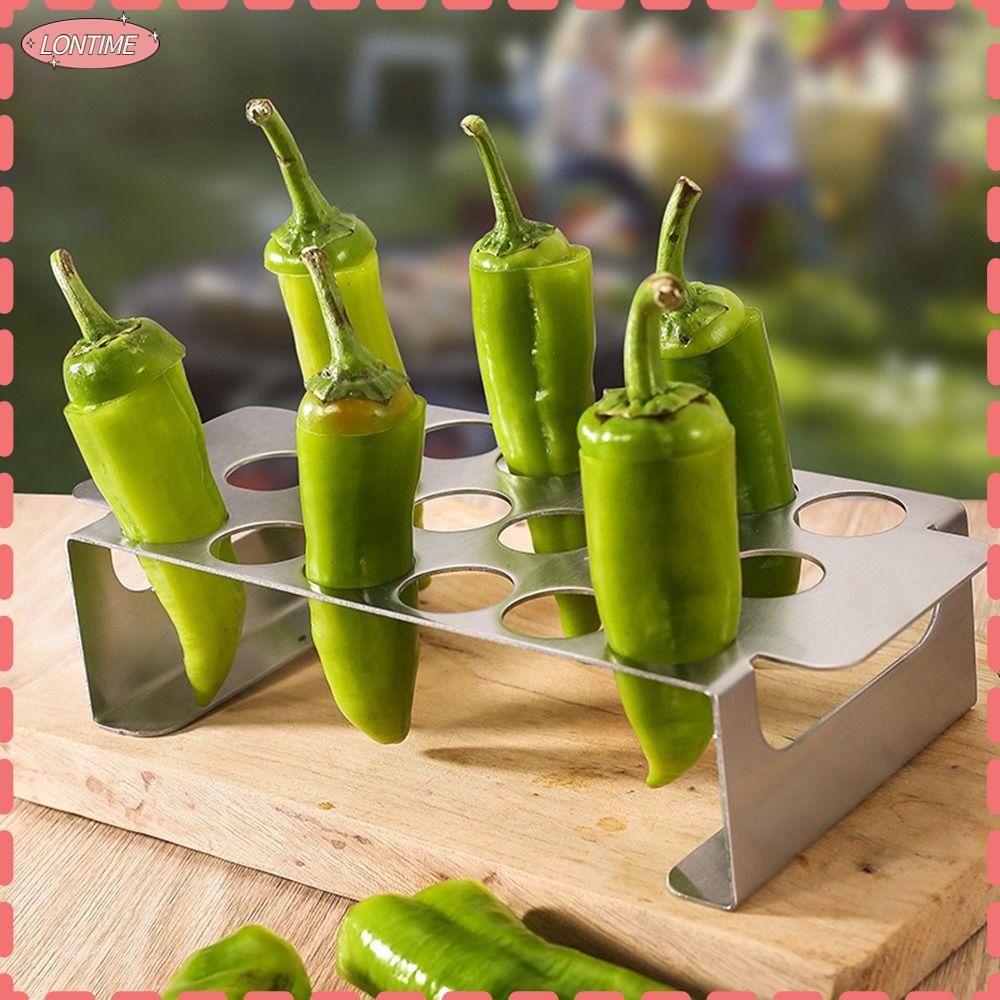 LONTIME STORE Jalapeno Grill Rack, 18 Holes Stainless Steel Jalapeno
