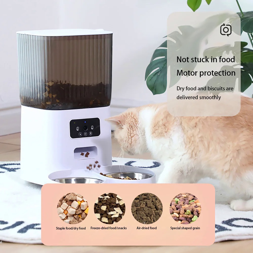 5L TuYa Smart WiFi APP Camera Automatic Pet Feeder Cat Food Dispenser