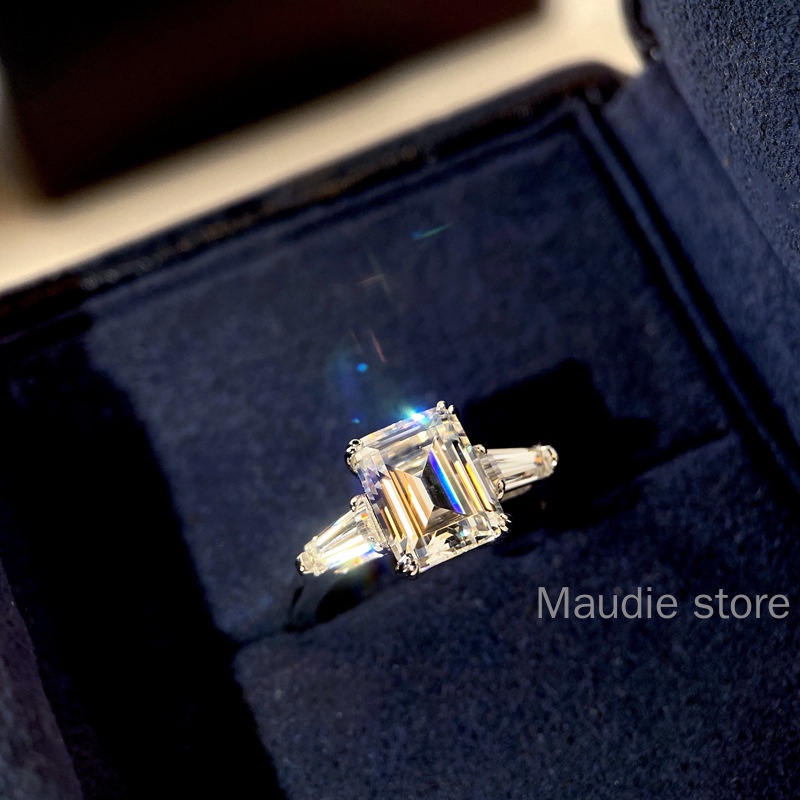 Elegant 2 Carat Moissanite Ring in Sterling Silver