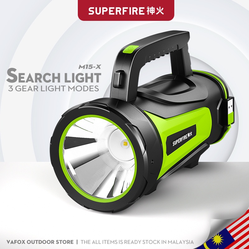 Supfire M15 X Lampu Suluh Terang Super Bright Torch Light Long Shot 330m Rechargeable Led 