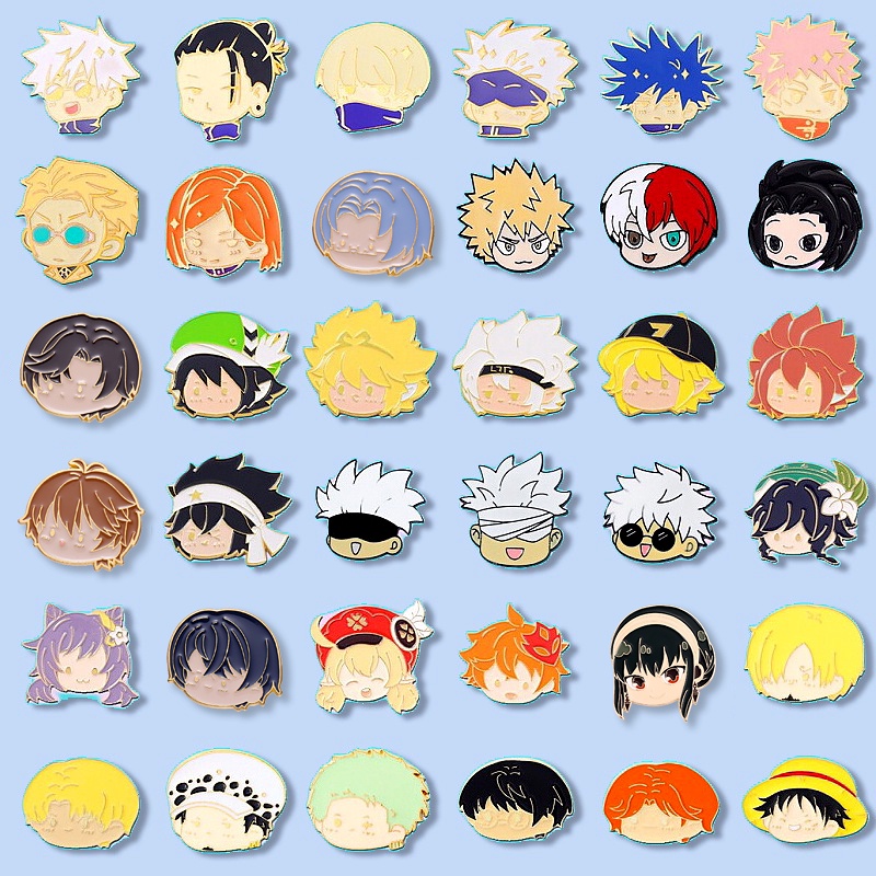 6 Stück JJKS Anime Abzeichen - Manga Style Brosche Pins 58MM