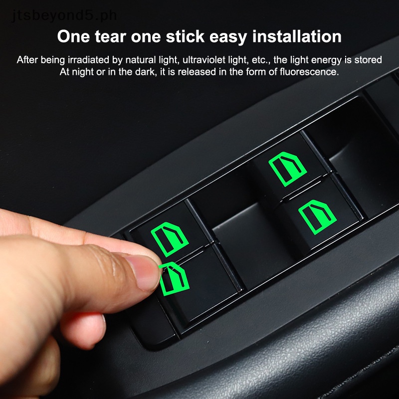 # JTPH # Car Door Window Lift Button Luminous Switch Button Sticker ...