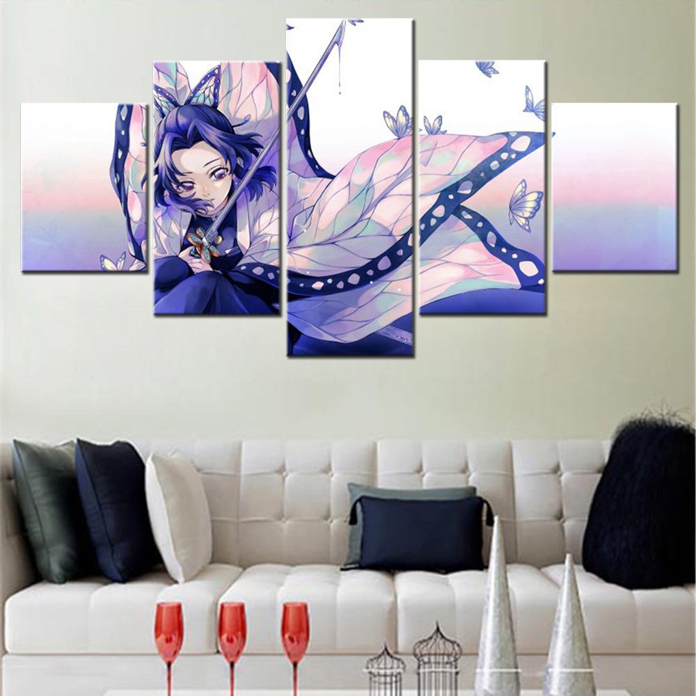 5 Pieces Canvas Wall Arts Anime Poster Painting Shinobu Kocho Wallpaper ...