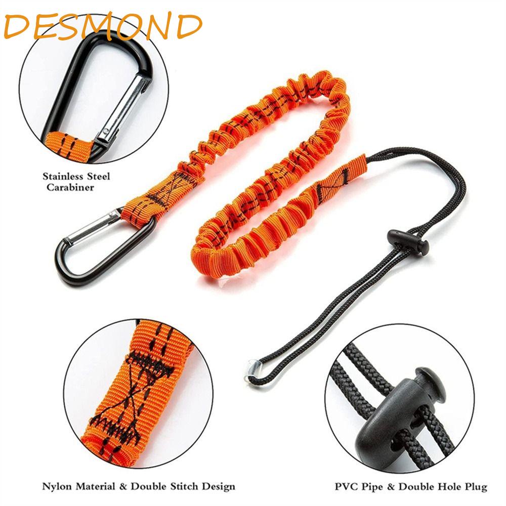 DESMOND Safety Bungee Tether, With Carabiner Hook Climbing Working Tool