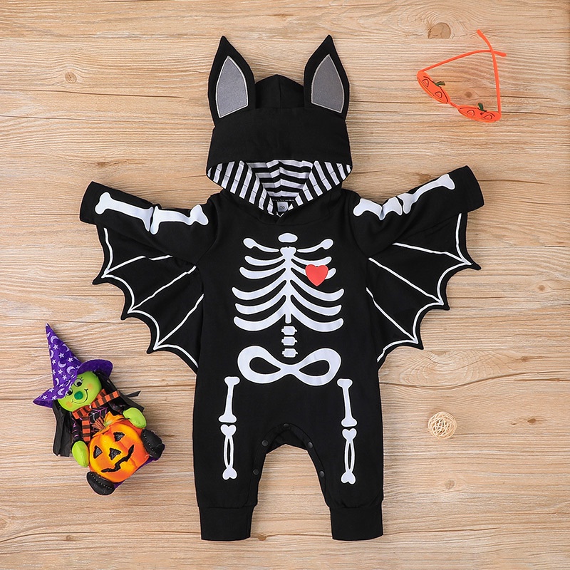Halloween Bat One Piece Baby Romper Baby Set One Piece Bag Bottom Coat