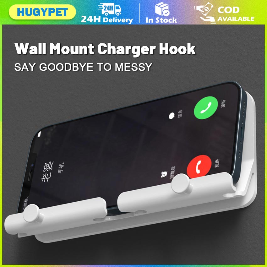 Wall Mounted Mobile Phone Holder Remote Control Storage Rack Key Plug