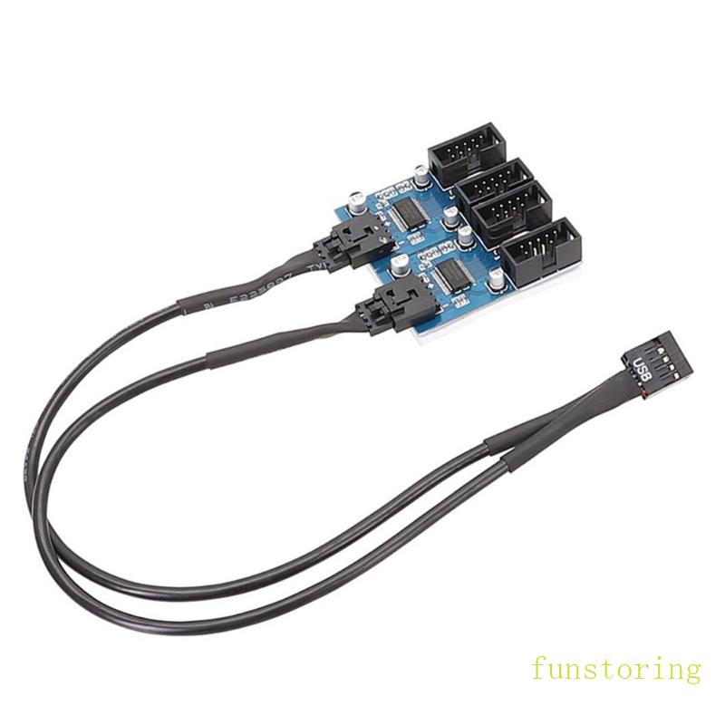 FUN 9pin USB Header Male 1 to 2 4 Female Extension Card USB 2 0 ...