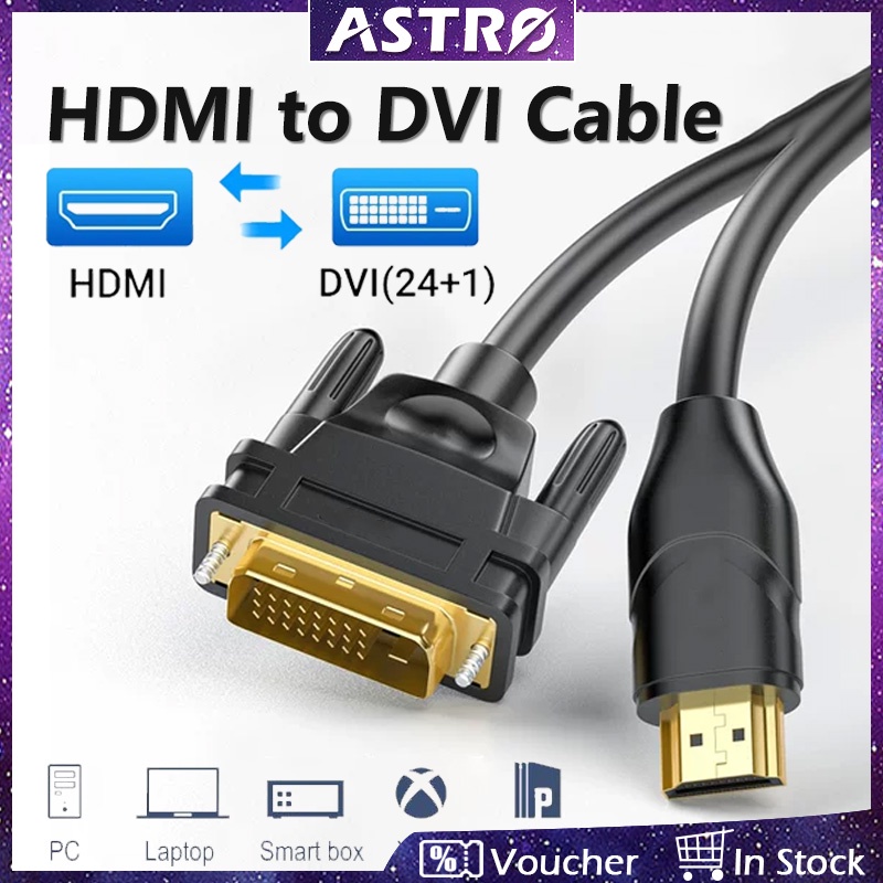 ASTRO HDMI to DVI Cable 24+1,Full 1080P BiDirectional Adapter,High