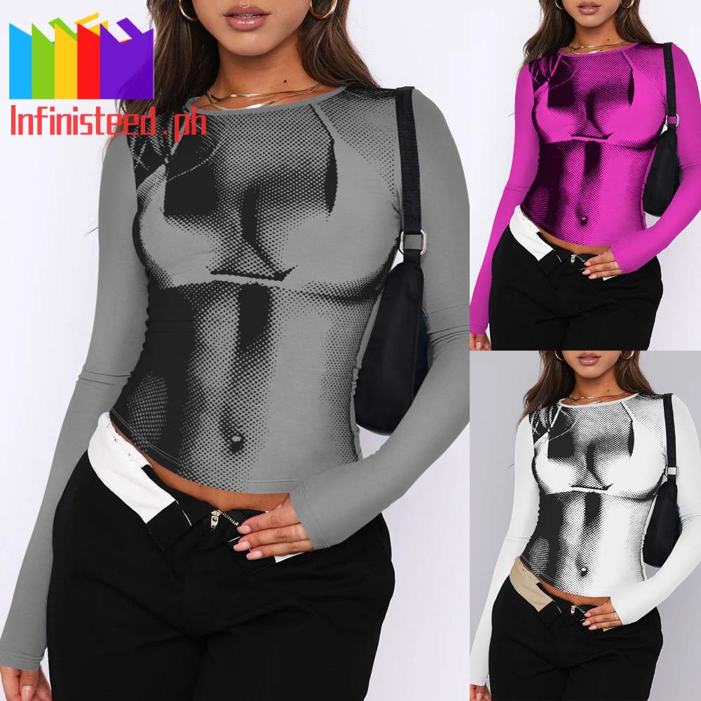 Slim Fit See-Through Crop Top, Women's Trendy Fashion