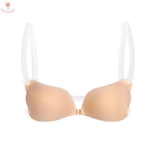 Varsbaby 3pcs Clear Back Bra Wirelesss Backles Bras with Clear
