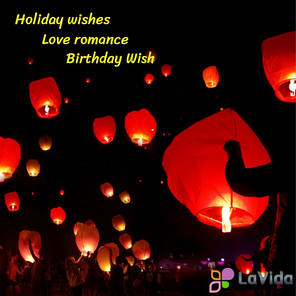 LaVida DIY Flying Wishing Lamp Chinese Lantern Sky Lanterns Kongming ...