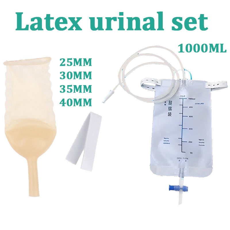 Latex urinal set//Urinal Stand Set with Latex Sleeve Urine Bag and Drainage Bag //Latex Urine