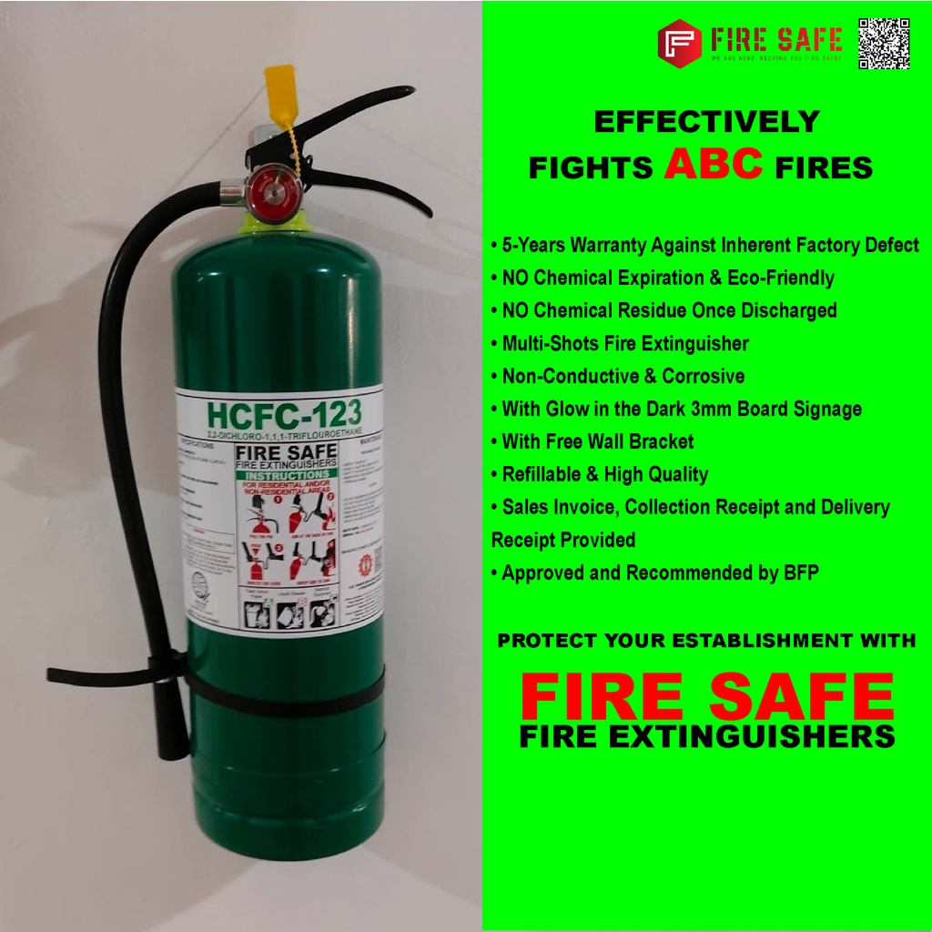 ♟5Years 10 Lbs Fire Extinguisher ABC HCFC123 Refillable Shopee