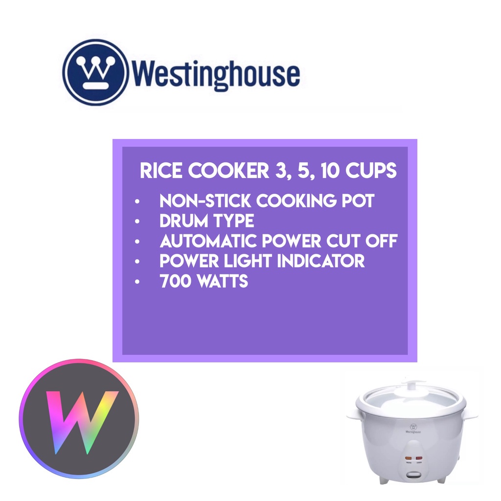 Westinghouse Rice Cooker 1.5, 3, 5, 10 Cups Shopee Philippines