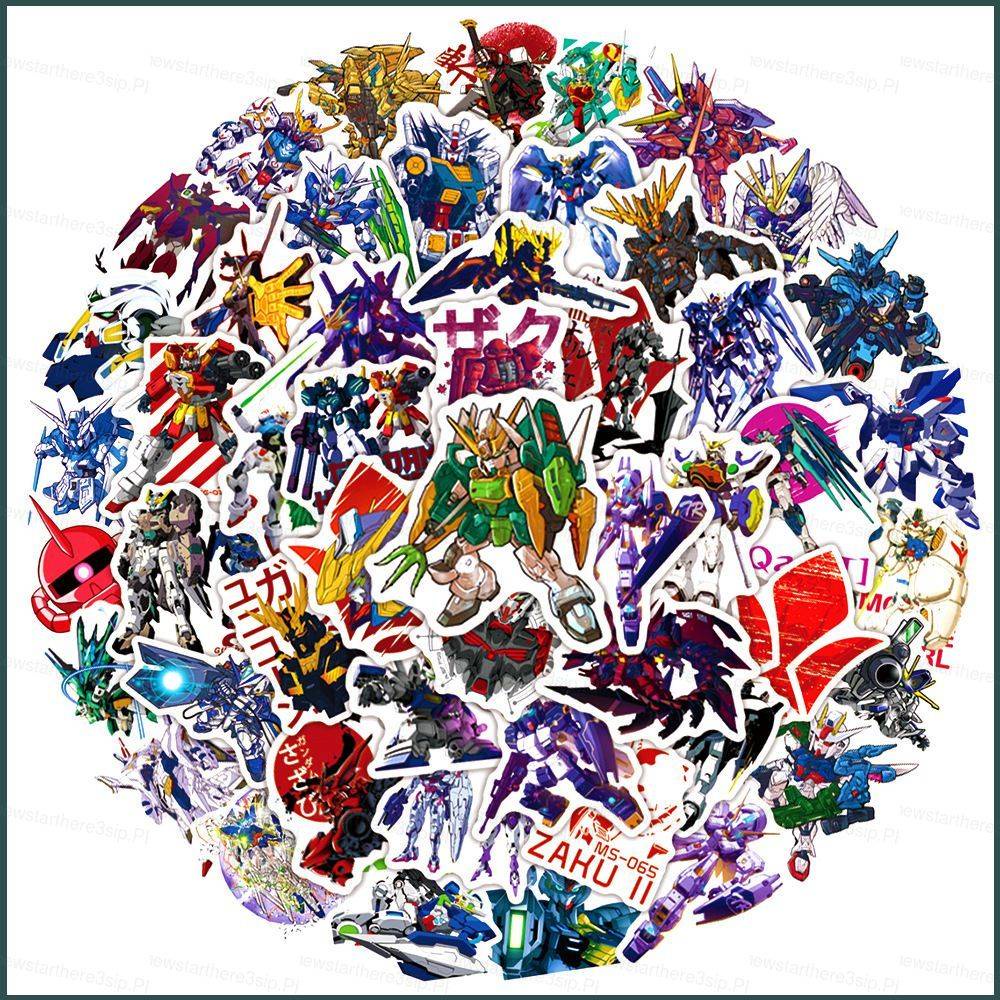 50PCS/set GUNDAM stickers Animated skateboard personality water cup ...