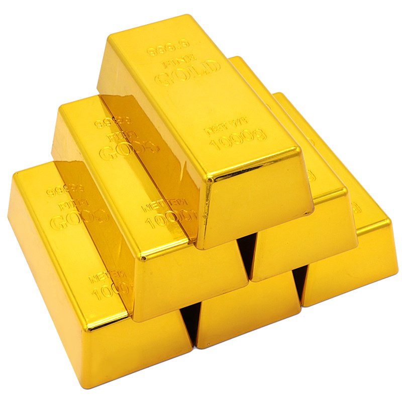 Fake 999.9 Gold Bar Gold Simulation plastic electroplating hollow gold ...