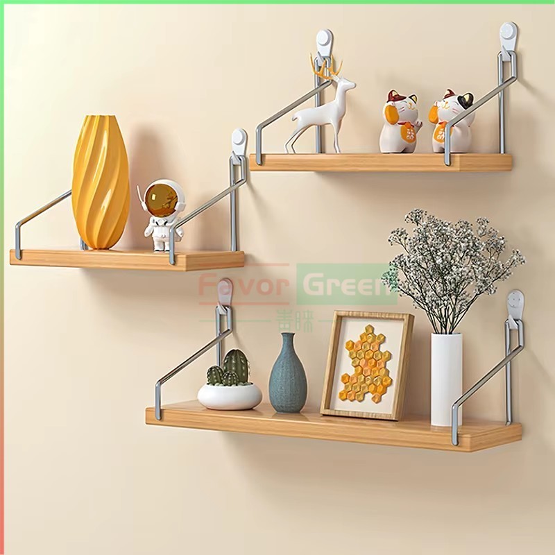 3pcs Shelves for Wall Set Wooden Wall Storage Panels Floating Hanging ...