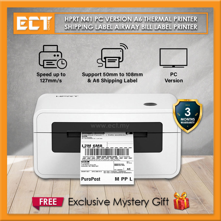 HPRT N41 PC Version PC + Bluetooth Version A6 Thermal Printer Shipping ...