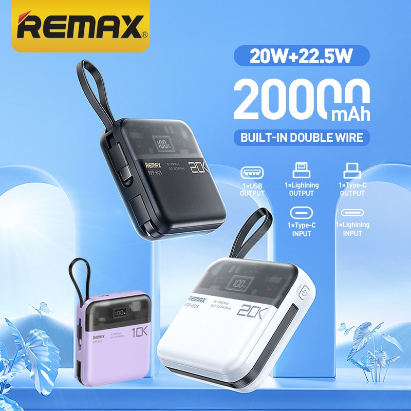 Remax Mini Powerbank 10000/20000mah Qc+Pd 20w+22.5w Rpp-602/Rpp-603 ...