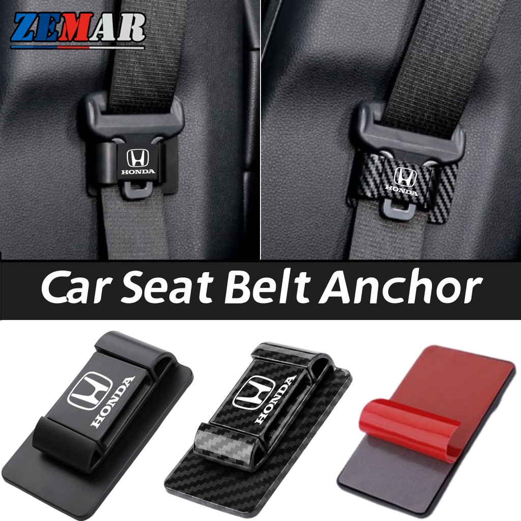 Honda Carbon Fiber Pattern Car Seat Belt Retainer Holder Stabilizer