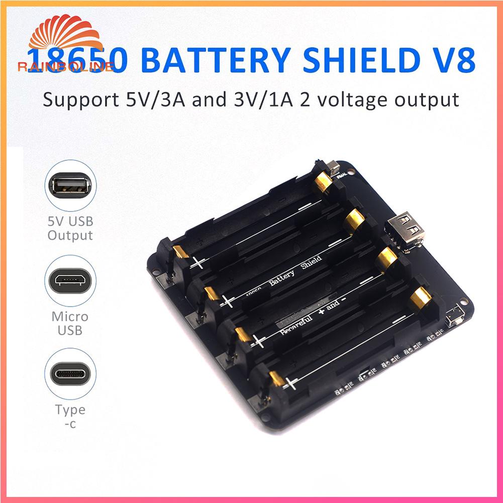 Rain Two Voltage Lithium Battery Shield Module 18650 Battery Holder ...