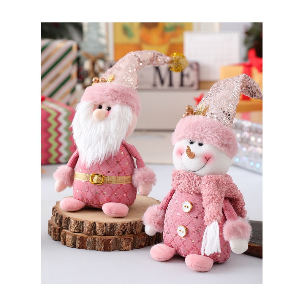 2025 Christmas Doll Pink Reindeer Snowman Santa Doll Christmasm Gifts