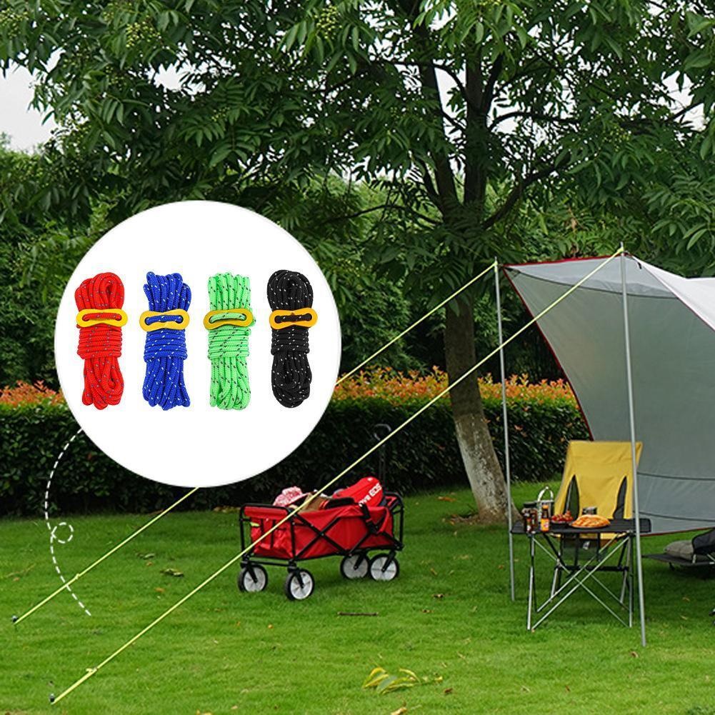 4m Camping Reflective Rope with Lock Guyline Windproof Tent Tarp Camp ...