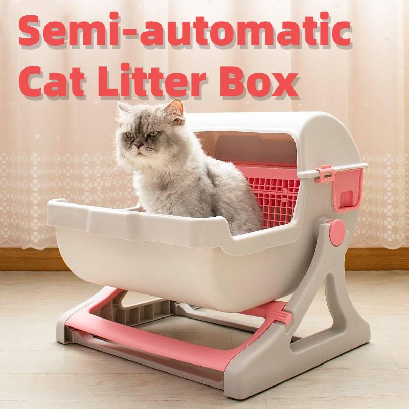 Semiautomatic Cat Litter Box Extralarge Semiautomatic Cat Toilet Pet
