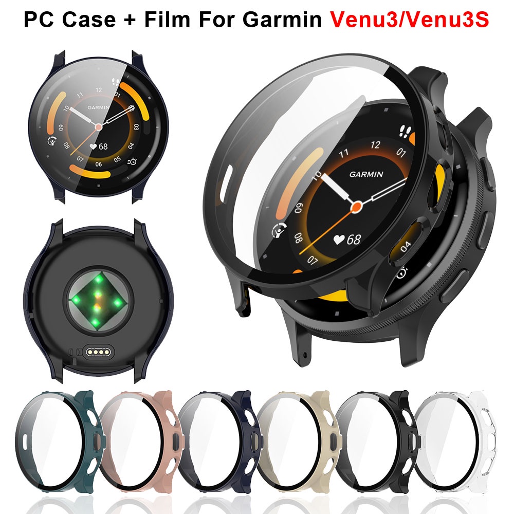 PC Screen Protector Shell + Glass FIlm For Garmin Venu 3 Watch