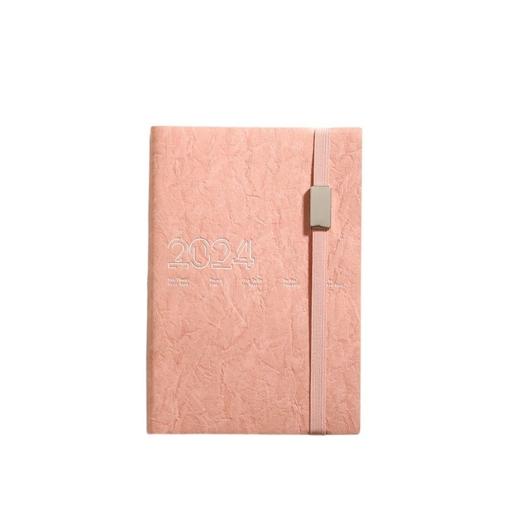 DAPHNE 2024 Agenda Book, PU Leather Stationery Calendar Book, A5 Daily