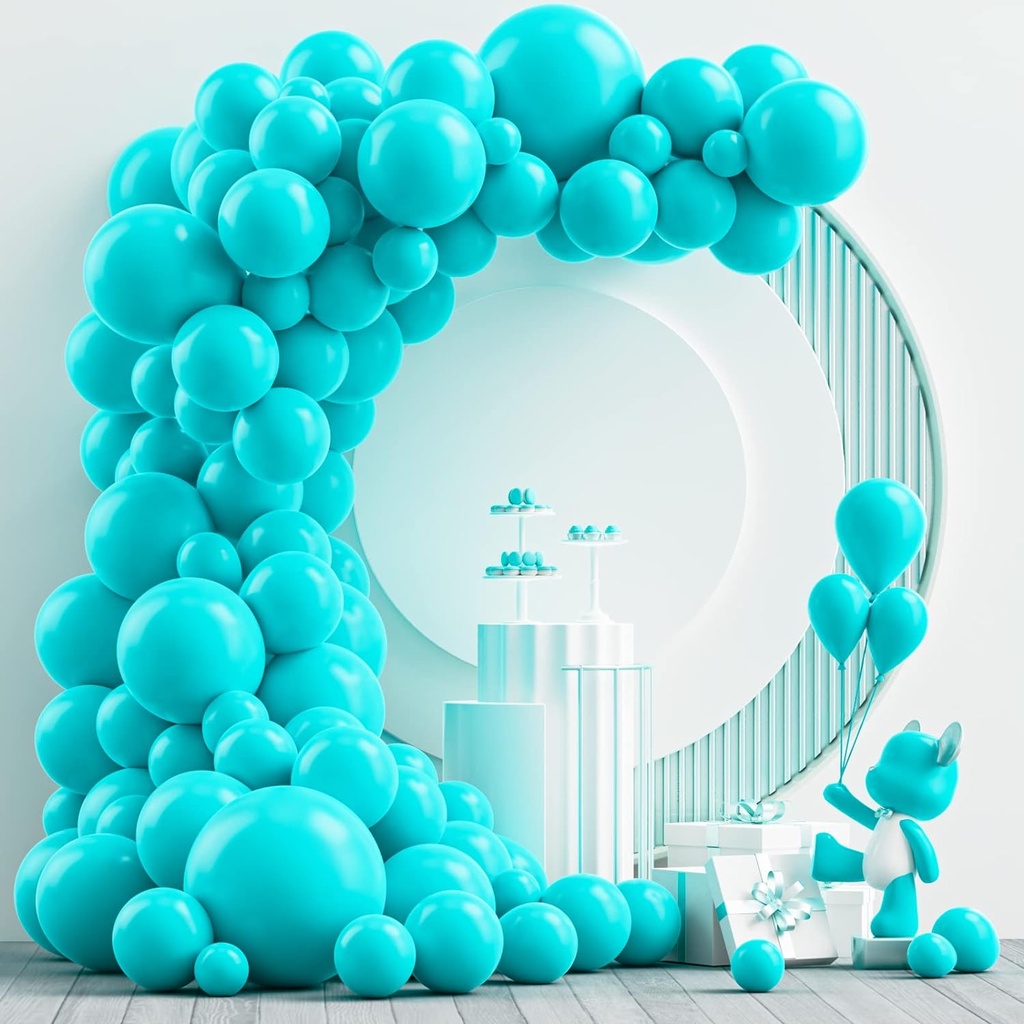 Teal Latex Balloons Arch Kit, Turquoise Arch Garland for Birthday
