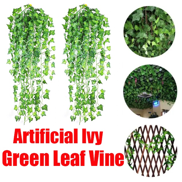 200cm Artificial Ivy Green Leaf Vine Silk Wall Hanging Garland/Garden ...