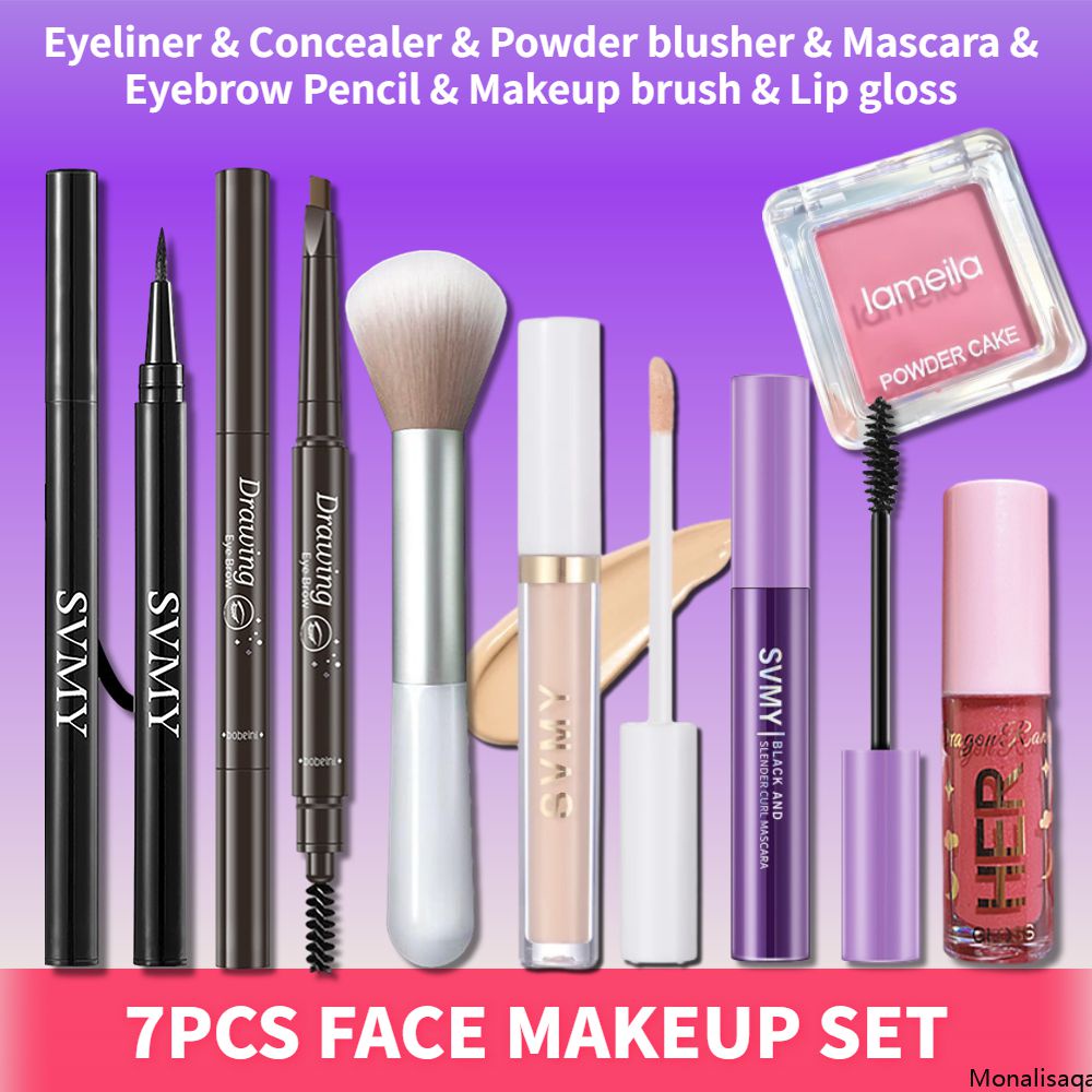 [7PCS SET] Glazed Mirror Water Lip Glaze Lipstick Lip Gloss