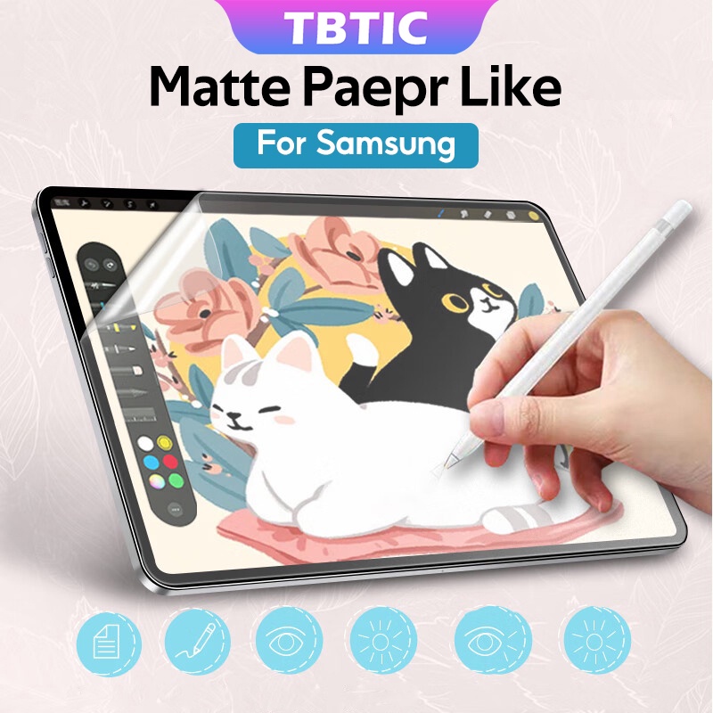 TBTIC Matte Paper Like Screen Protector For Samsung Tab A9 S9 S8 S7 FE  Plus 11 S6 Lite P620 A8 S5E A7