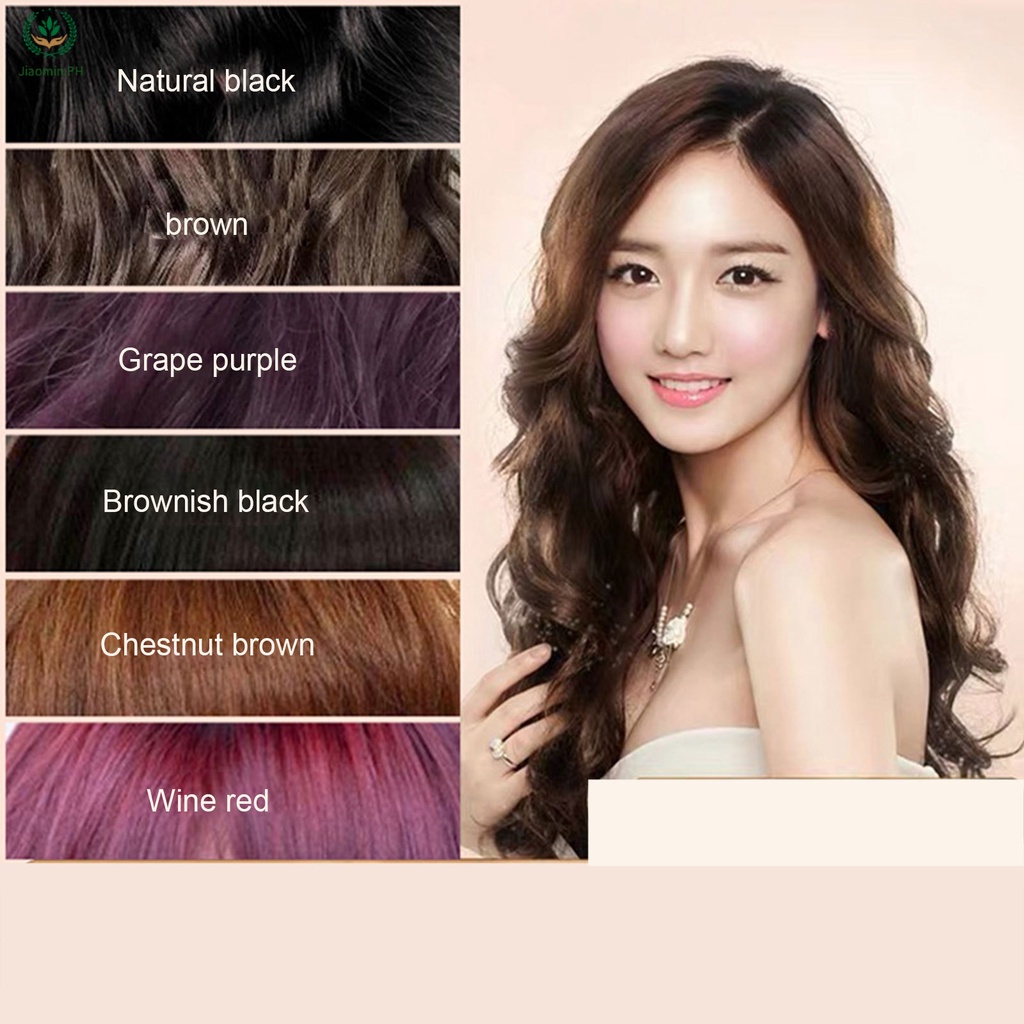 YJ Brimless Shampoo 3 In 1 Black Hair Dye Coloring Shampoo Nourishes ...