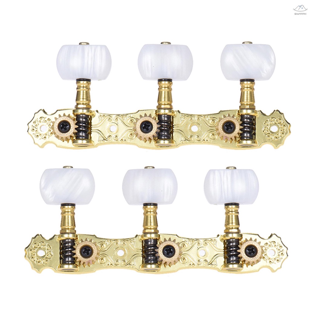Alice Aos-020b1p Gold-plated Classical Guitar Tuning Pegs Tuners Machine Head Ov