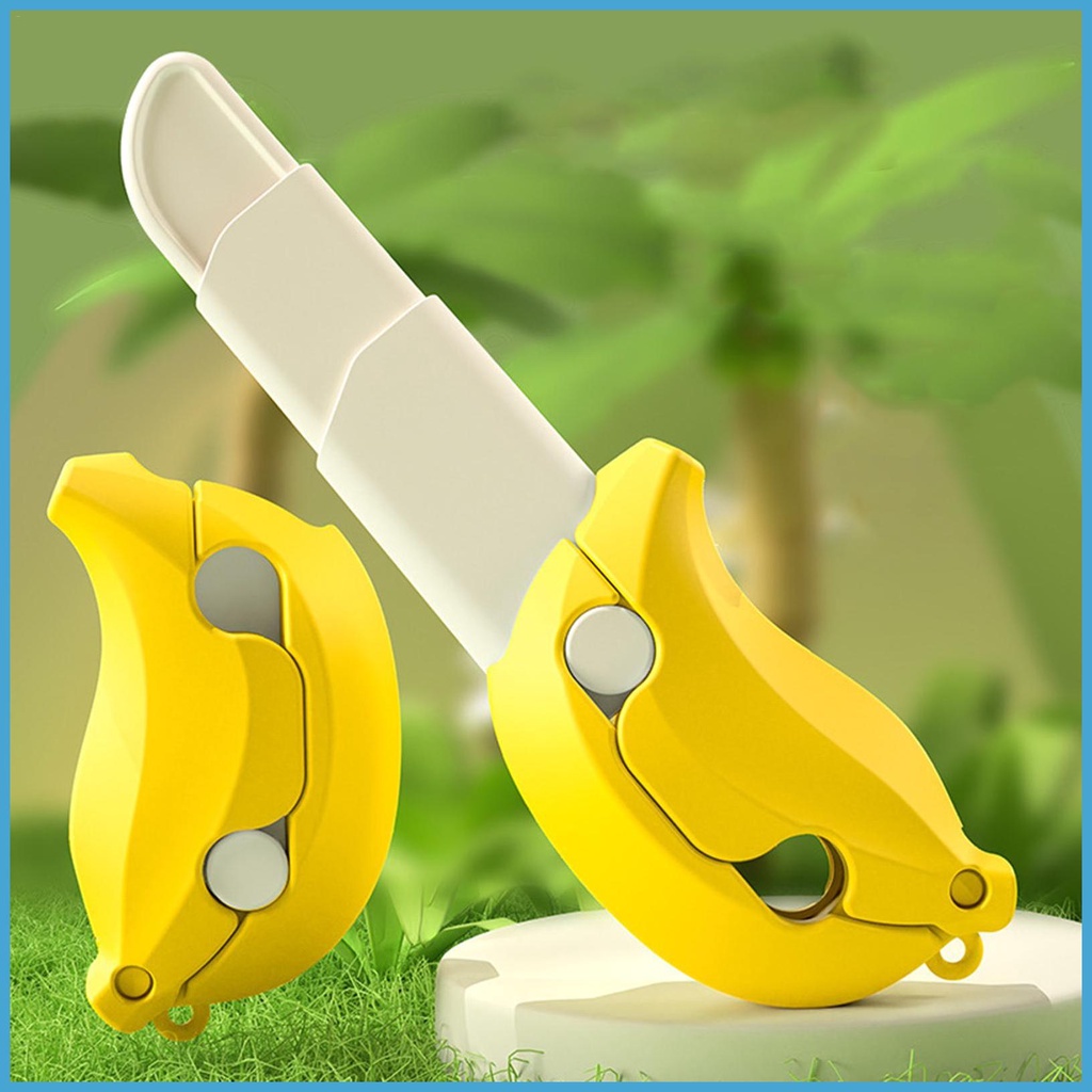 3D Printed Knife BananaShaped Retractable Toy Knife Fidget Sensory