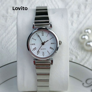 Lovito Casual Plain Texture Metal Digital Quartz Watch for Women ...