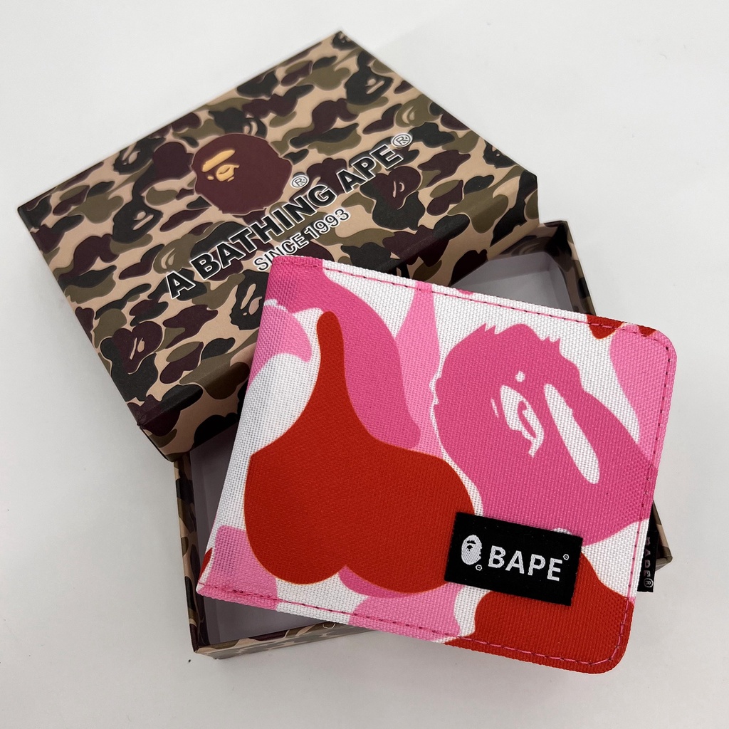 Bathing Ape Pink Wallet ABC CAMO MINI WALLET