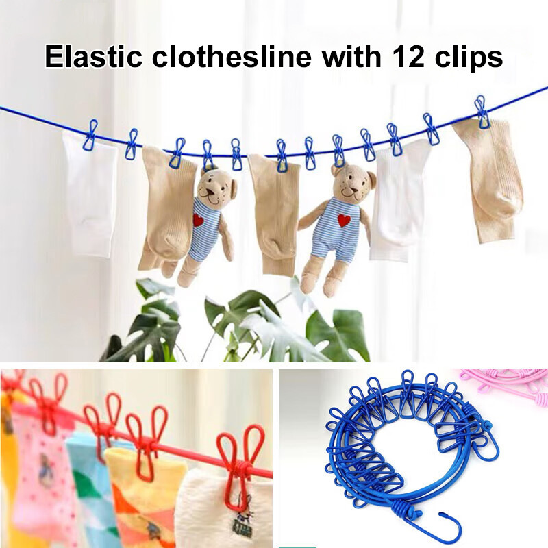 Retractable clothesline with clips | Shopee Philippines