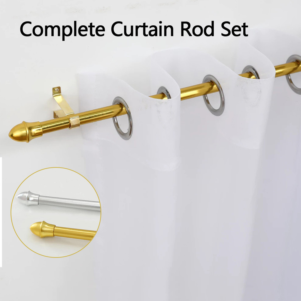 New Curtain Rod Extendable Curtain Rod Set Adjustable with Bracket ...