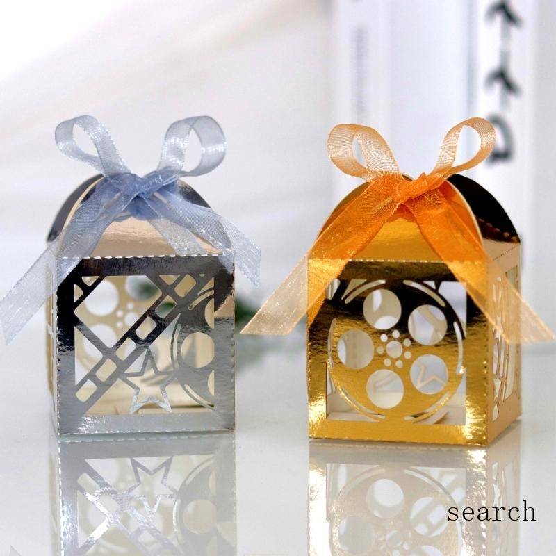search 50 Pieces Candy Packaging Box with Ribbon Party Favors Boxes for ...