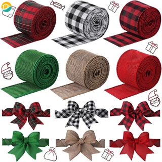 Black White Buffalo Plaid Ribbon - 2 1/2 inch x 10 Yards, Wired Edge, Christmas Tree Ribbon, Wreath, Men's